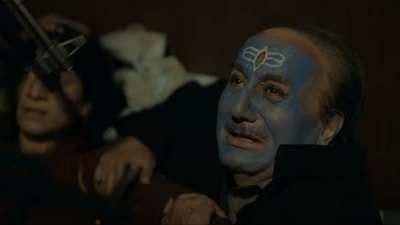 Anupam Kher in a still from The Kashmir Files. Anupam Kher in a still from The Kashmir Files.