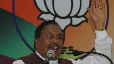 Karnataka minister for rural development and Panchayati Raj KS Eshwarappa. Karnataka minister for rural development and Panchayati Raj KS Eshwarappa.
