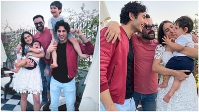 Saif Ali Khan with Sara Ali Khan, Ibrahim Ali Khan, Taimur Ali Khan and Jehangir Ali Khan.