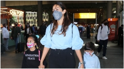 Mira Rajput with Misha and Zain.