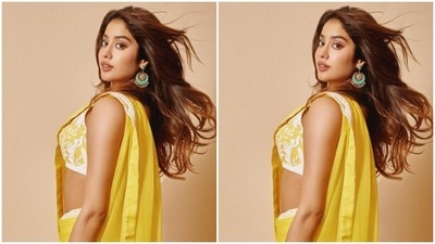 Janhvi Kapoor played muse to the fashion designer Manish Malhotra and picked the traditional ensemble to charm her way into our hearts. (Instagram/@janhvikapoor)