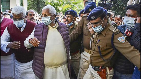 Rashtriya Janata Dal (RJD) chief and former Bihar chief minister Lalu Prasad Yadav attended the sentencing through video conferencing from the Rajendra Institute of Medical Sciences (RIMS) where he was shifted within hours after being sent to Hotwar jail post-conviction in this case on Tuesday last. (PTI PHOTO.) Rashtriya Janata Dal (RJD) chief and former Bihar chief minister Lalu Prasad Yadav attended the sentencing through video conferencing from the Rajendra Institute of Medical Sciences (RIMS) where he was shifted within hours after being sent to Hotwar jail post-conviction in this case on Tuesday last. (PTI PHOTO.)