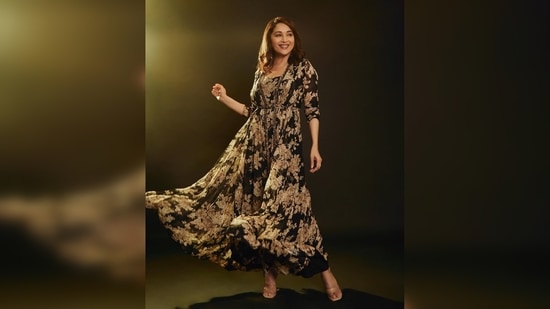 According to the official website of the brand, Madhuri Dixit's outfit costs <span class='webrupee'>₹</span>38k.(Instagram/@mohitvaru)