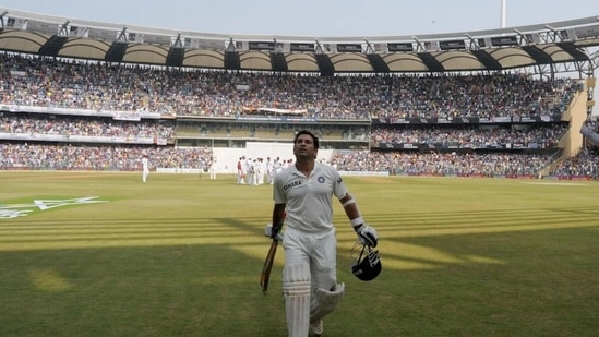 Sachin Tendulkar walks off after playing his final innings for India.&nbsp;(BCCI)