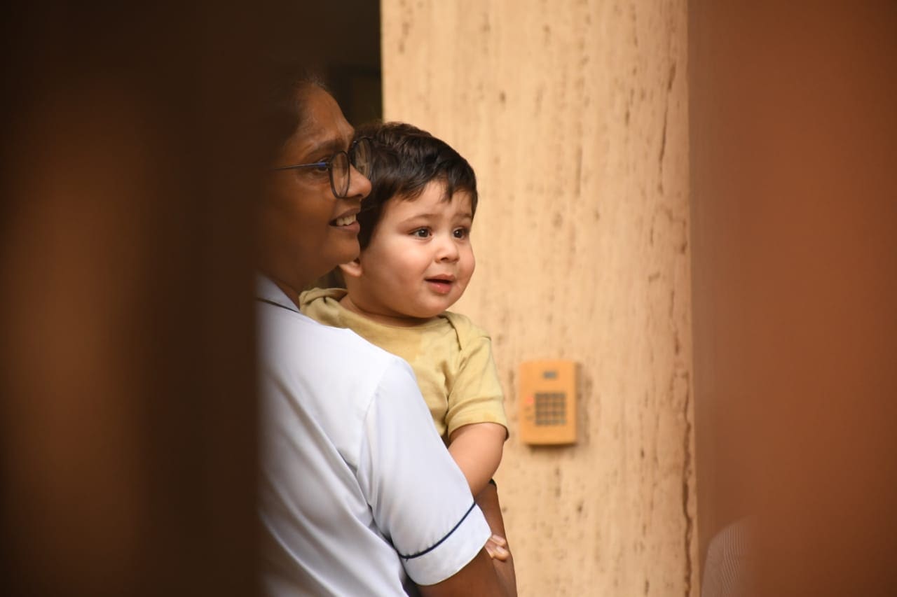 Jehangir Ali Khan with his nanny. (Varinder Chawla) Jehangir Ali Khan with his nanny. (Varinder Chawla)