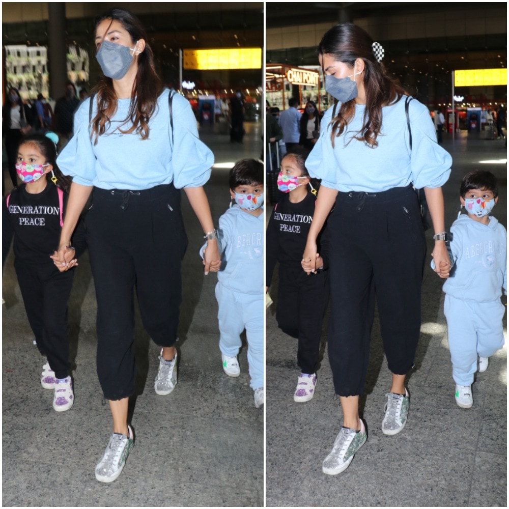 Shahid Kapoor's children Misha and Zain hold mom Mira Rajput's