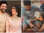 Shibani Dandekar applied mehendi on Farhan Akhtar's wrist.