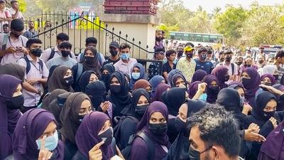 The Udupi girl, among the first group of students to protest the college decision to ban the hijab, linked an attack on her brother o Monday to her protests against the ban. (PTI) The Udupi girl, among the first group of students to protest the college decision to ban the hijab, linked an attack on her brother o Monday to her protests against the ban. (PTI)