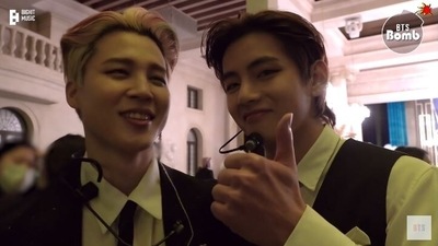BTS' Jimin and V in a new video.