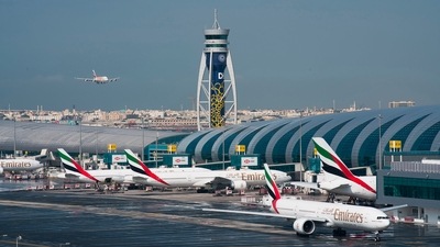 An Emirates jetliner comes in for landing at the Dubai International Airport in Dubai, United Arab Emirates. Dubai's main airport said Tuesday, it has retained its top place as the world's busiest for international travel with around 29 million passengers making their way through the gateway that's positioned itself as a critical link between East and West. (AP Photo/Jon Gambrell, File) An Emirates jetliner comes in for landing at the Dubai International Airport in Dubai, United Arab Emirates. Dubai's main airport said Tuesday, it has retained its top place as the world's busiest for international travel with around 29 million passengers making their way through the gateway that's positioned itself as a critical link between East and West. (AP Photo/Jon Gambrell, File)