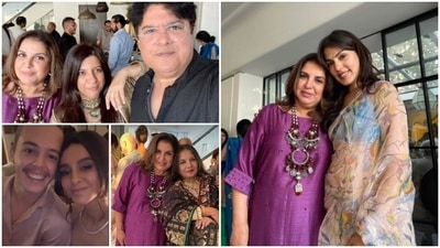 Farah Khan, Zoya Akhtar, Sajid Khan, Rhea Chakraborty, Shabana Azmi and other friends attended Farhan Akhtar and Shibani Dandekar's wedding party. Farah Khan, Zoya Akhtar, Sajid Khan, Rhea Chakraborty, Shabana Azmi and other friends attended Farhan Akhtar and Shibani Dandekar's wedding party.