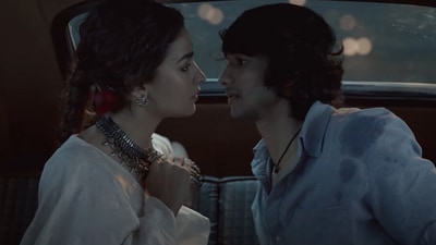 Alia Bhatt and Shantanu Maheshwari in the Gangubai Kathiawadi trailer.