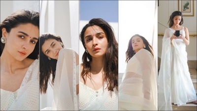 She aced the ethnic look with a tiny purple bindi. Striking sultry poses for the camera, Alia Bhatt set the Internet on fire. (Instagram/aliaabhatt) She aced the ethnic look with a tiny purple bindi. Striking sultry poses for the camera, Alia Bhatt set the Internet on fire. (Instagram/aliaabhatt)