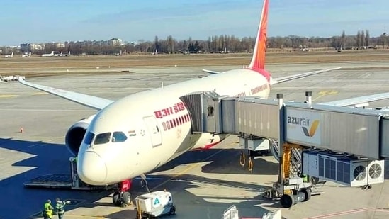 Air India special flight leaving from Ukraine to Delhi. (ANI)