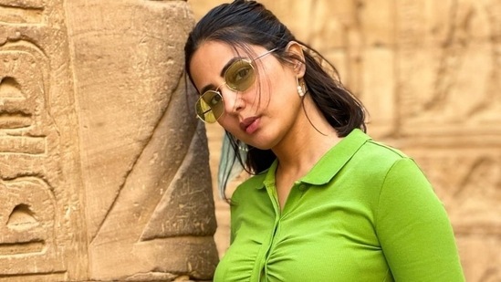Hina Khan and her boyfriend Rocky Jaiswal may be back from their holiday in Egypt, but that isn't stopping the actor from sharing dreamy photos from her time there. The star has been serving travel goals ever since she jetted off for her vacation in the country, known for Giza's colossal Pyramids, Great Sphinx, Valley of the Kings, and so much more. Now, her latest photos are also creating quite the buzz among fans. Keep scrolling to look at the images.(Instagram/@realhinakhan)