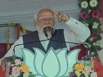 Prime Minister Narendra Modi addresses a poll rally in Kaushambi in poll-bound Uttar Pradesh(Twitter/BJP)