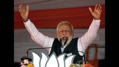 Prime Minister Narendra Modi addresses public meeting for UP Assembly elections, at Sirathu Village, in Kaushambi District on Wednesday. (ANI Photo) Prime Minister Narendra Modi addresses public meeting for UP Assembly elections, at Sirathu Village, in Kaushambi District on Wednesday. (ANI Photo)