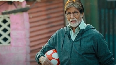 Amitabh Bachchan as Vijay in a still from the trailer of Jhund.