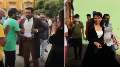 Vignesh Shivn shared a video from the sets of Kaathu Vaakula Rendu Kadhal.&nbsp;
