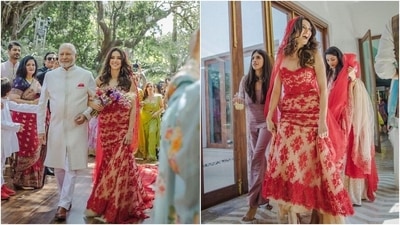 What do you think of the couple's dreamy wedding? As for us, we are in love with Shibani's unique bridal look. (Instagram/@faroutakhtar, @shibanidandekar) What do you think of the couple's dreamy wedding? As for us, we are in love with Shibani's unique bridal look. (Instagram/@faroutakhtar, @shibanidandekar)