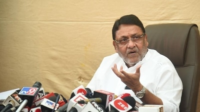 Maharashtra minister Nawab Malik was at the ED office on Wednesday morning. Maharashtra minister Nawab Malik was at the ED office on Wednesday morning. 