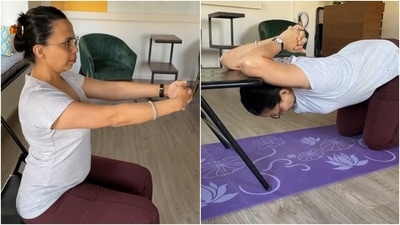 Rujuta Diwekar's exercises can help anyone fix back, neck and shoulder pain caused by long hours of sitting: Watch Rujuta Diwekar's exercises can help anyone fix back, neck and shoulder pain caused by long hours of sitting: Watch