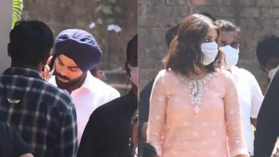 Virat Kohli and Anushka Sharma at an ad shoot in Mumbai on Wednesday.