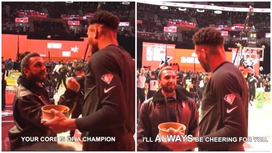 Ranveer Singh shared a video of his interaction with basketball player Giannis Antetokounmpo.