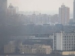 Smoke rises from the territory of the Ukrainian Defence Ministry's unit, after Russian President Vladimir Putin authorized a military operation in eastern Ukraine, in Kyiv, Ukraine February 24, 2022. (REUTERS) Smoke rises from the territory of the Ukrainian Defence Ministry's unit, after Russian President Vladimir Putin authorized a military operation in eastern Ukraine, in Kyiv, Ukraine February 24, 2022. (REUTERS)