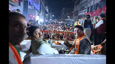 Union minister Piyush Goyal at a public meeting in Prayagraj on Thursday. (ht photo) Union minister Piyush Goyal at a public meeting in Prayagraj on Thursday. (ht photo)