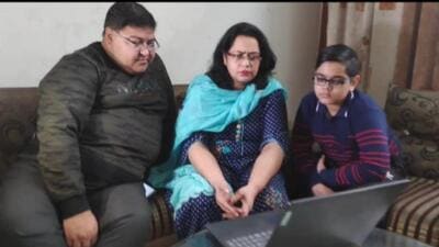 The family of Bhanvi Bhatia, an MBBS student at Ternopil National Medical University in Western Ukraine, whose family in Ludhiana is waiting for her return. (HT Photo) The family of Bhanvi Bhatia, an MBBS student at Ternopil National Medical University in Western Ukraine, whose family in Ludhiana is waiting for her return. (HT Photo)