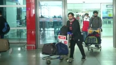 A special flight from Ukraine comprising Indian nationals including students lands in Delhi. (ANI)