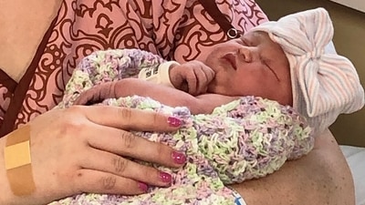 The image shows the baby born on February 22. (Twitter/@ConeHealth) The image shows the baby born on February 22. (Twitter/@ConeHealth)