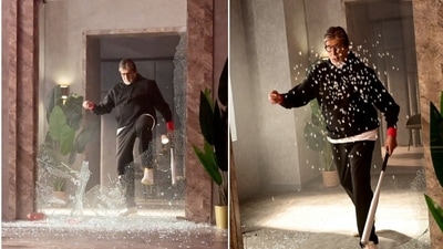 Amitabh Bachchan breaks glass wall and shares a glimpse with fans. Amitabh Bachchan breaks glass wall and shares a glimpse with fans.