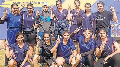 In AIU Football Championship, CT University, Ludhiana, girls defeated JRN Rajasthan Vidyapeeth University in their first round. (HT Photo)
