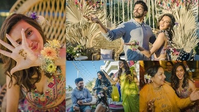 Shibani Dandekar has shared several pictures from her mehendi. Shibani Dandekar has shared several pictures from her mehendi. 