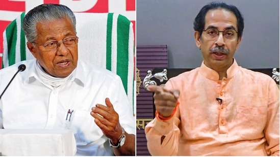 Kerala chief minister Pinarayi Vijayan and Maharashtra chief minister Uddhav Thackeray