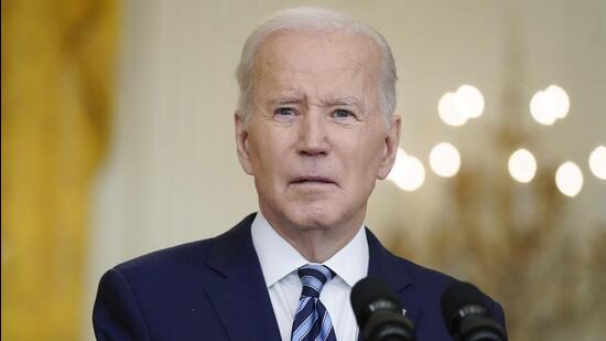 President Joe Biden spole on the Russian invasion of Ukraine that has prompted international condemnation and US threat of severe sanctions on Moscow. (AP)