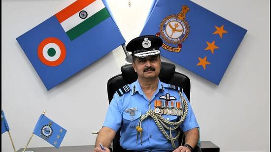 Indian Air Force chief Air Chief Marshal Vivek Ram Chaudhari on Thursday said no single service can win wars on its own, and integration should focus on tapping into the strength of each service. (HT PHOTO.)