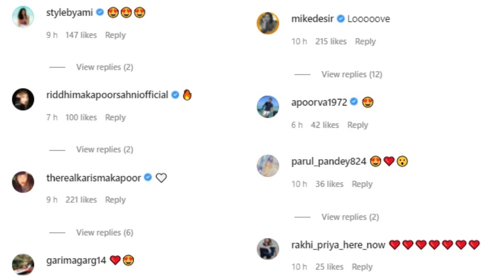 Comments on Alia Bhatt's post. Comments on Alia Bhatt's post. 
