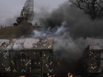 Ukraine-Russia Crisis: Smoke rises from an air defence base in the aftermath of an apparent Russian strike in Mariupol, Ukraine on Thursday. (AP PHOTO.) Ukraine-Russia Crisis: Smoke rises from an air defence base in the aftermath of an apparent Russian strike in Mariupol, Ukraine on Thursday. (AP PHOTO.)