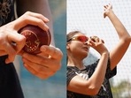 Anushka Sharma bowls at the nets.&nbsp;