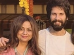Neliima Azeem with son Shahid Kapoor. Neliima Azeem with son Shahid Kapoor.