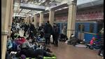 Students taking refuge in an underground metro station, that doubled up as a bunker amid continued Russian airstrikes over Ukraine on the intervening night of Thursday and Friday. (HT Photo) Students taking refuge in an underground metro station, that doubled up as a bunker amid continued Russian airstrikes over Ukraine on the intervening night of Thursday and Friday. (HT Photo)