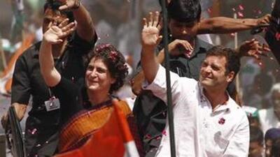 Congress leaders Rahul Gandhi and Priyanka Gandhi Vadra. (HT PHOTO)