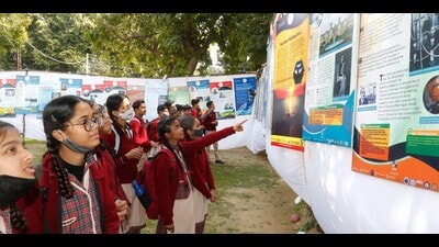 Students during National Science Week celebrations at Punjab Agricultural University (PAU) in Ludhiana on February 25. (HT PHOTO) Students during National Science Week celebrations at Punjab Agricultural University (PAU) in Ludhiana on February 25. (HT PHOTO)