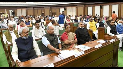 At the Budget session on Day 1 on Friday. (Santosh Kumar/Ht Photo) At the Budget session on Day 1 on Friday. (Santosh Kumar/Ht Photo)