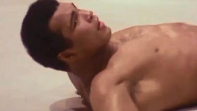 The image, taken from the video shared by Harsh Goenka, shows legendary boxer Muhammad Ali. (Screengrab)