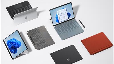 Microsoft’s convertible laptops. (HT Photo) Microsoft’s convertible laptops. (HT Photo)
