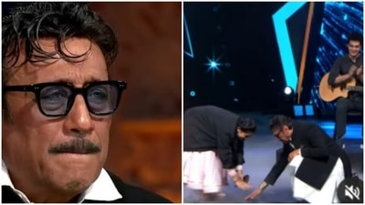 Jackie Shroff gets teary-eyed at Ishita Vishwakarma's performance. Jackie Shroff gets teary-eyed at Ishita Vishwakarma's performance.